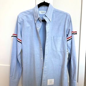 Thom Browne Classic Oxford Sport Shirt w/ Armbands